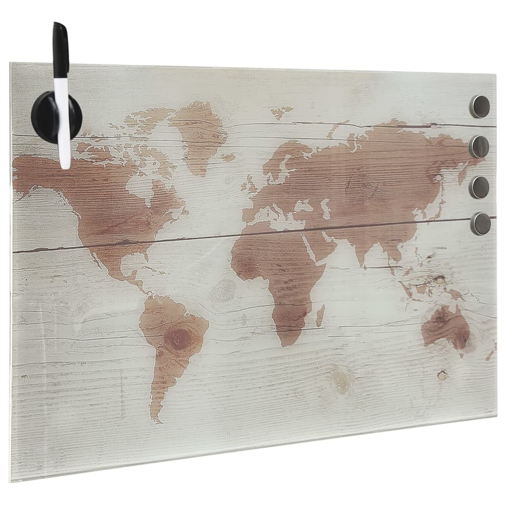 Wall Mounted Magnetic Board Glass 50x30 cm